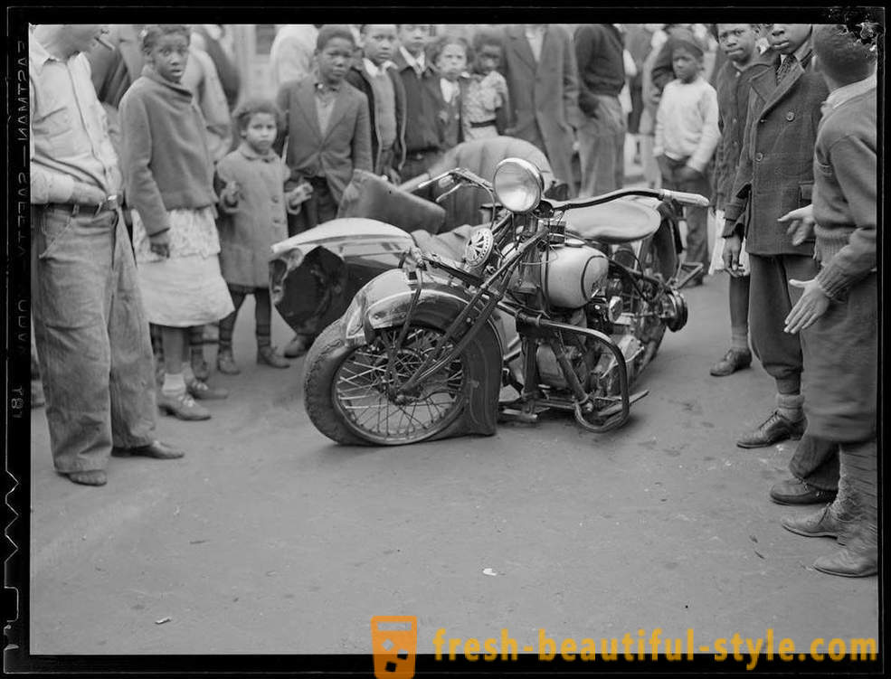 Photo collection d'accidents sur les routes de l'Amérique dans les années 1930-1950
