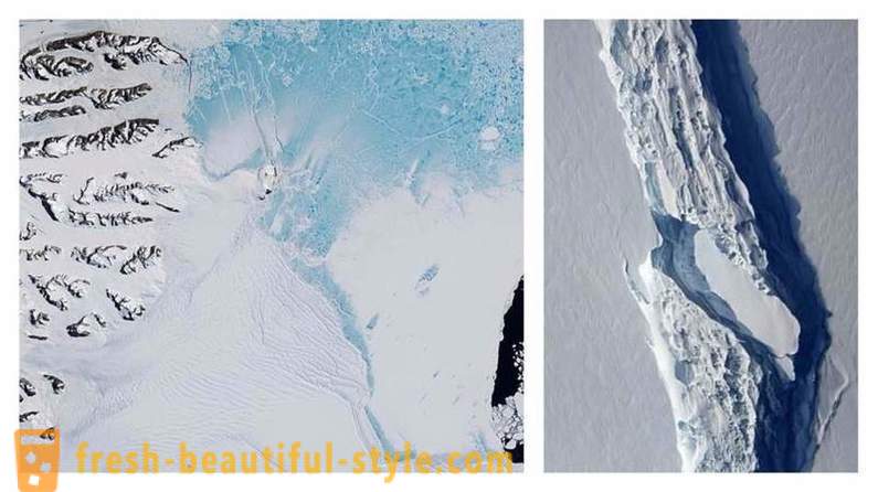 Iceberg de l'Antarctique a interrompu une superficie de plus de deux de Moscou