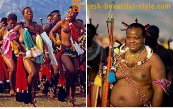 Canne de vacances et vierges défilé au Swaziland