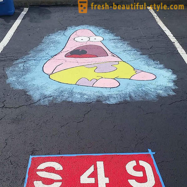 Les étudiants américains ont été autorisés à peindre son propre espace de stationnement