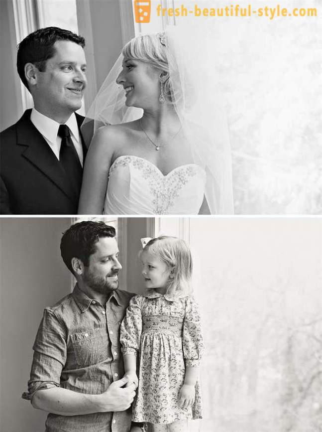 Père et fille recréés les photos de mariage après la mort de ma mère
