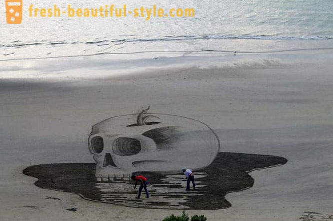 3D dessins sur le sable
