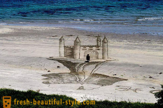 3D dessins sur le sable