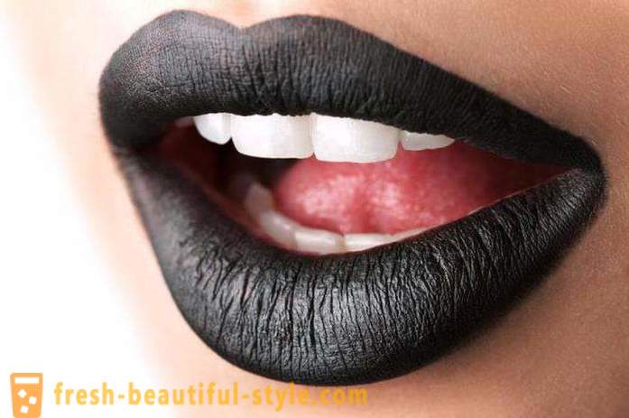 Rouge à lèvres noir - une beauté moderne tendance pour les fashionistas