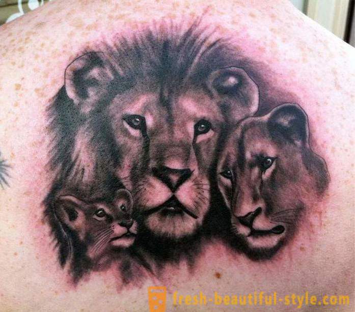 Signification tatuirovki- « Lion » sur son épaule et d'autres parties du corps