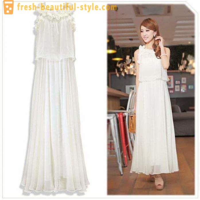 Longue robe blanche - un élément particulier de la garde-robe des femmes